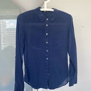 Blue silk top Ann Taylor